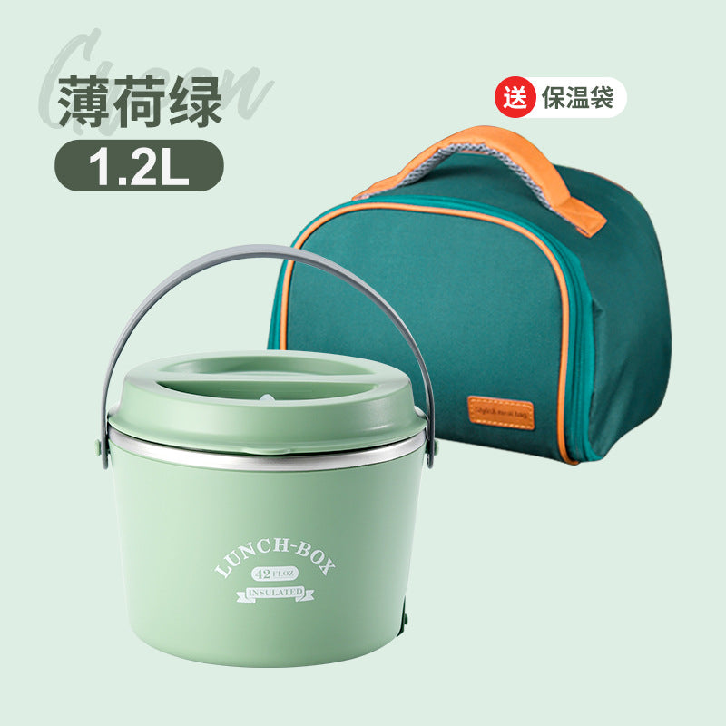 Heating lunch box, electric heating lunch box, insulated lunch box, hot rice, stainless steel, water free, portable, plug-in food lunch box