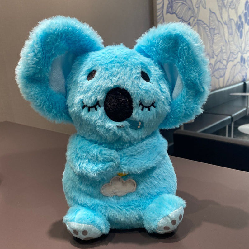 Cross border popular product will move ears, Koala new five level adjustable breathing, glowing, soothing baby doll toy