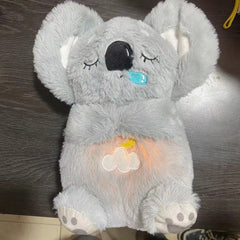 Cross border popular product will move ears, Koala new five level adjustable breathing, glowing, soothing baby doll toy