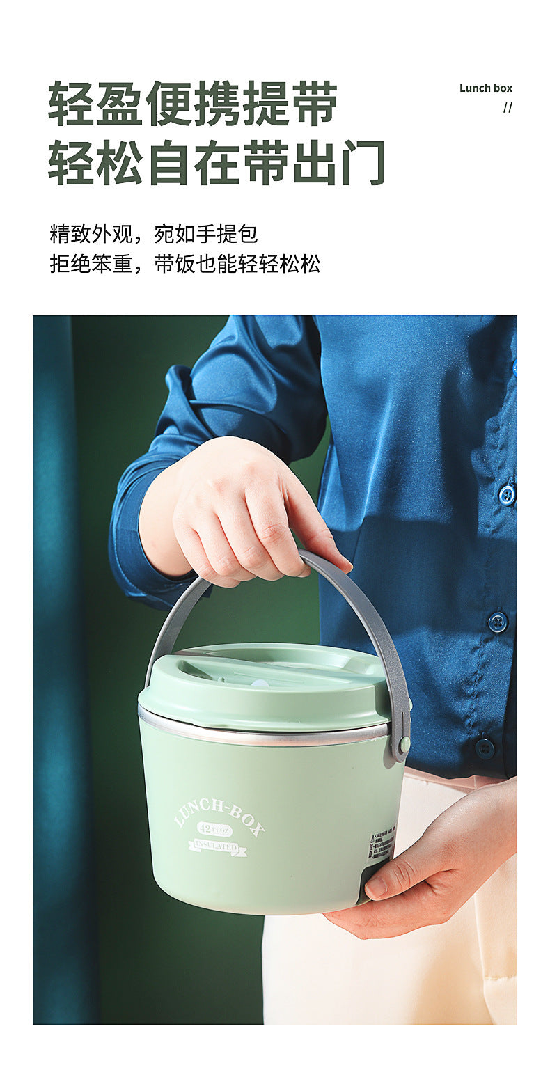 Heating lunch box, electric heating lunch box, insulated lunch box, hot rice, stainless steel, water free, portable, plug-in food lunch box